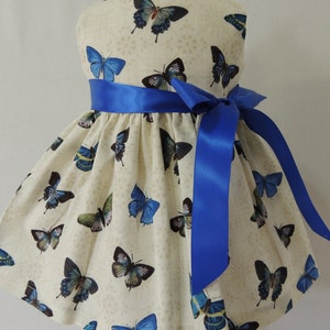 Blue Butterflies Doll dress fits 18 inch dolls including American Girl Doll immagine 3