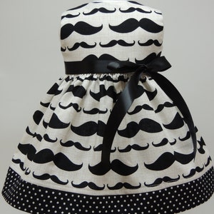 18 Inch Doll Dress Fit American Girl Doll Handmade Mustache Print Dress image 2