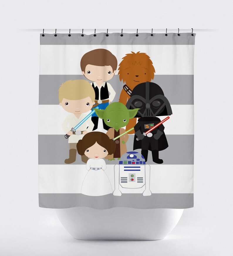 Star Wars Shower Curtain Fabric Shower Curtain Little Kid Etsy