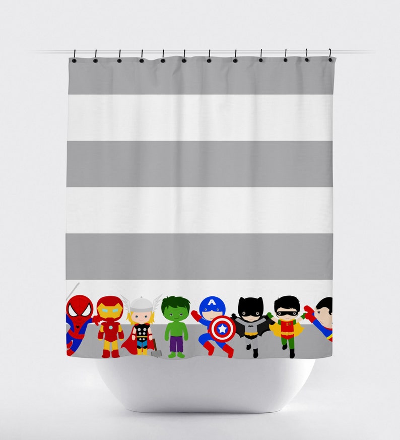 Superhero Shower Curtains Curtain Fabric Image 0