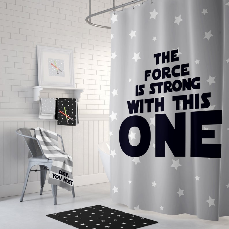 Kid S Jedi Shower Curtain Rug Towels Print Image 0