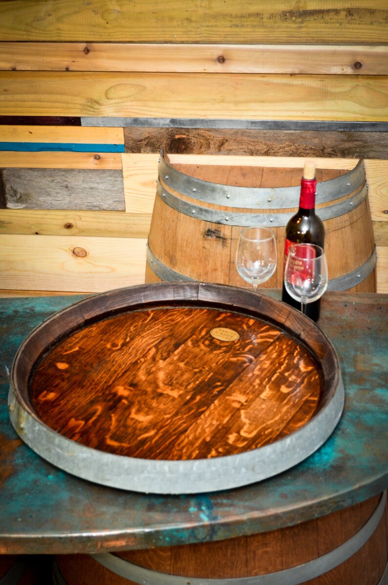 Rare XL Wine Barrel Top Lazy Susan Etsy