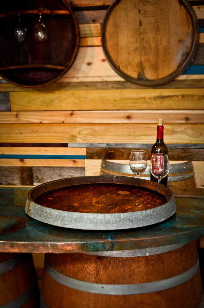 Rare XL Wine Barrel Top Lazy Susan Etsy