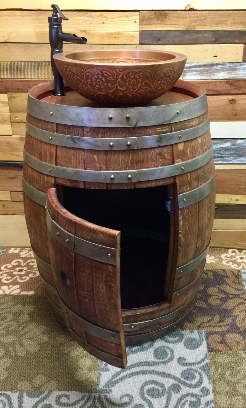 Special Reserve Wine Barrel Bathroom Vanity with Double Wall Etsy