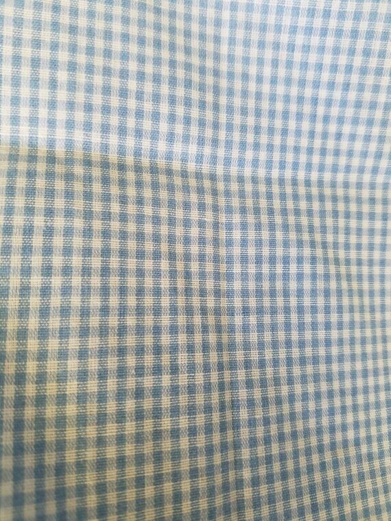 Blue Gingham Fabric Blue Checkered Fabric Summer Fabric Etsy