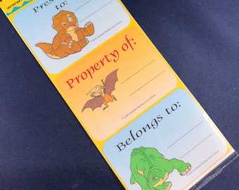 Land Before Time Stickers, Name Plates, Book Labels