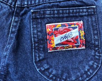Vintage 90s Chic Denim Jeans, Dark Blue Wash, Youth Size 7