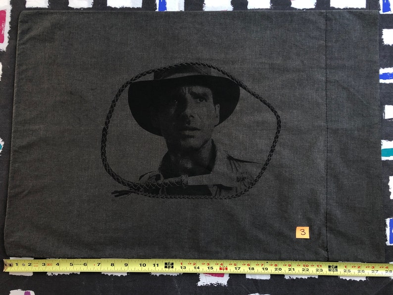 Indiana Jones Sweet Dreams Pillowcase, Harrison Ford Screenprint Handmade and Recycled All different colors 3 image 2