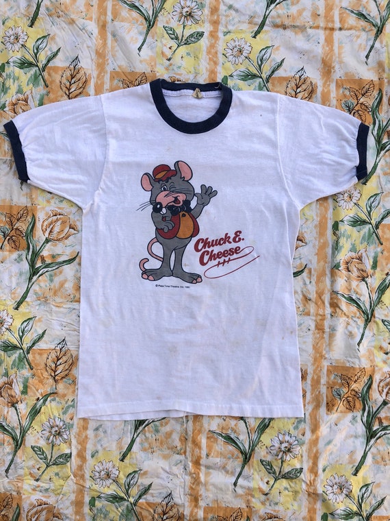 1981 Chuck E Cheese T-shirt Ringer Tee 
