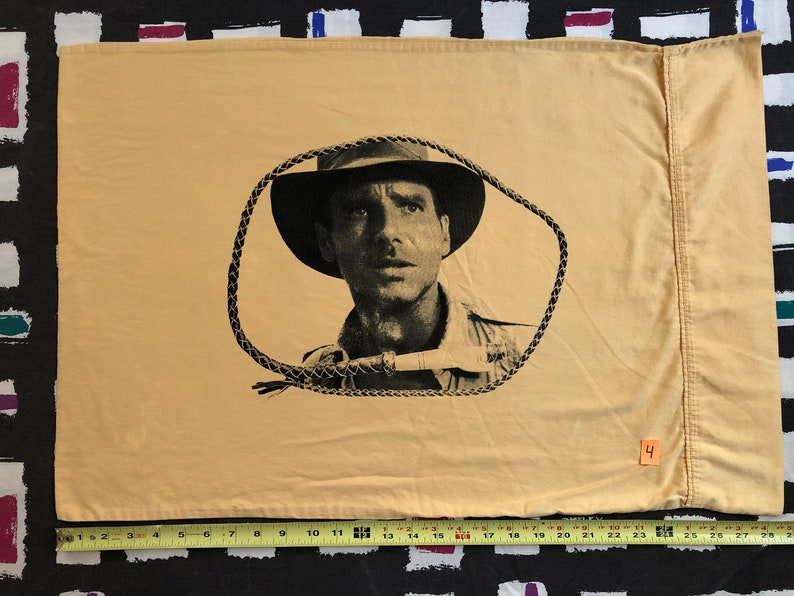 Indiana Jones Sweet Dreams Pillowcase, Harrison Ford Screenprint Handmade and Recycled All different colors 3 image 3