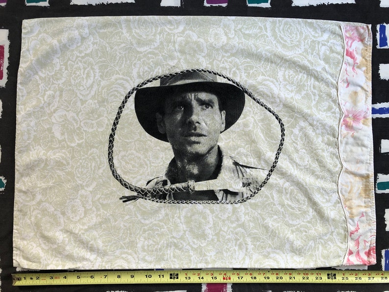 Indiana Jones Sweet Dreams Pillowcase, Harrison Ford Screenprint Handmade and Recycled All different colors 3 image 10