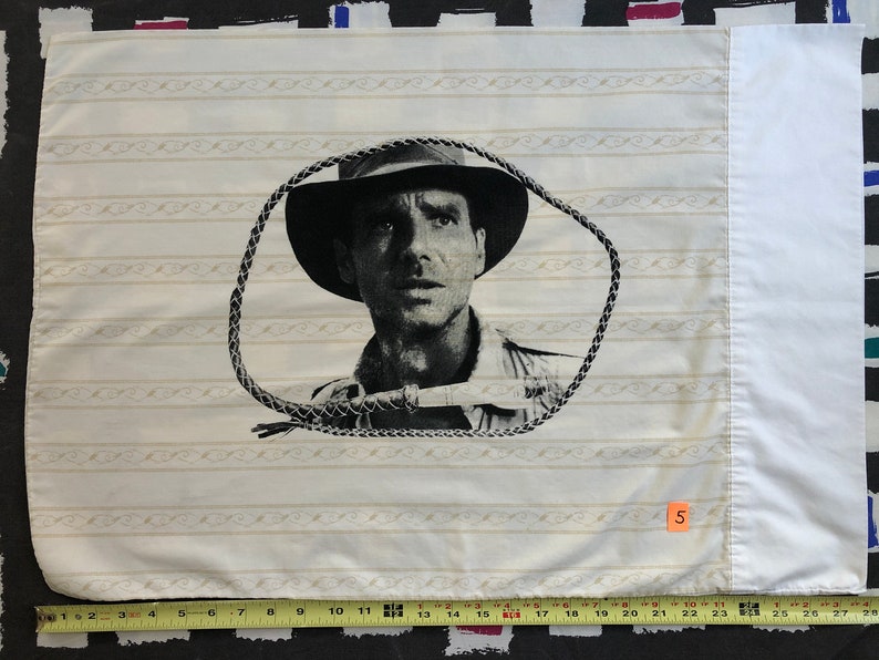 Indiana Jones Sweet Dreams Pillowcase, Harrison Ford Screenprint Handmade and Recycled All different colors 3 image 4