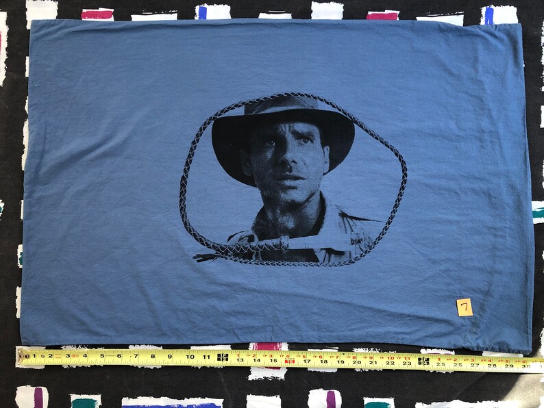 Indiana Jones Sweet Dreams Pillowcase, Harrison Ford Screenprint Handmade and Recycled All different colors 3 image 6