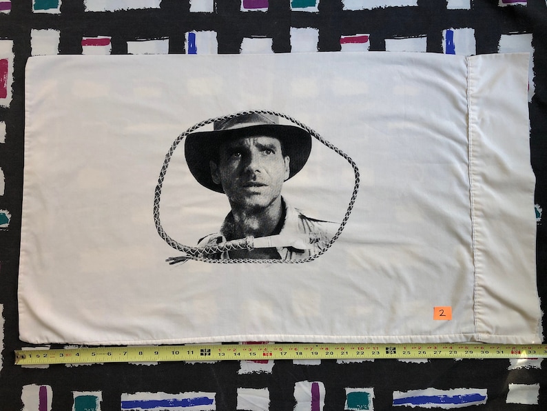 Indiana Jones Sweet Dreams Pillowcase, Harrison Ford Screenprint Handmade and Recycled All different colors 3 image 1