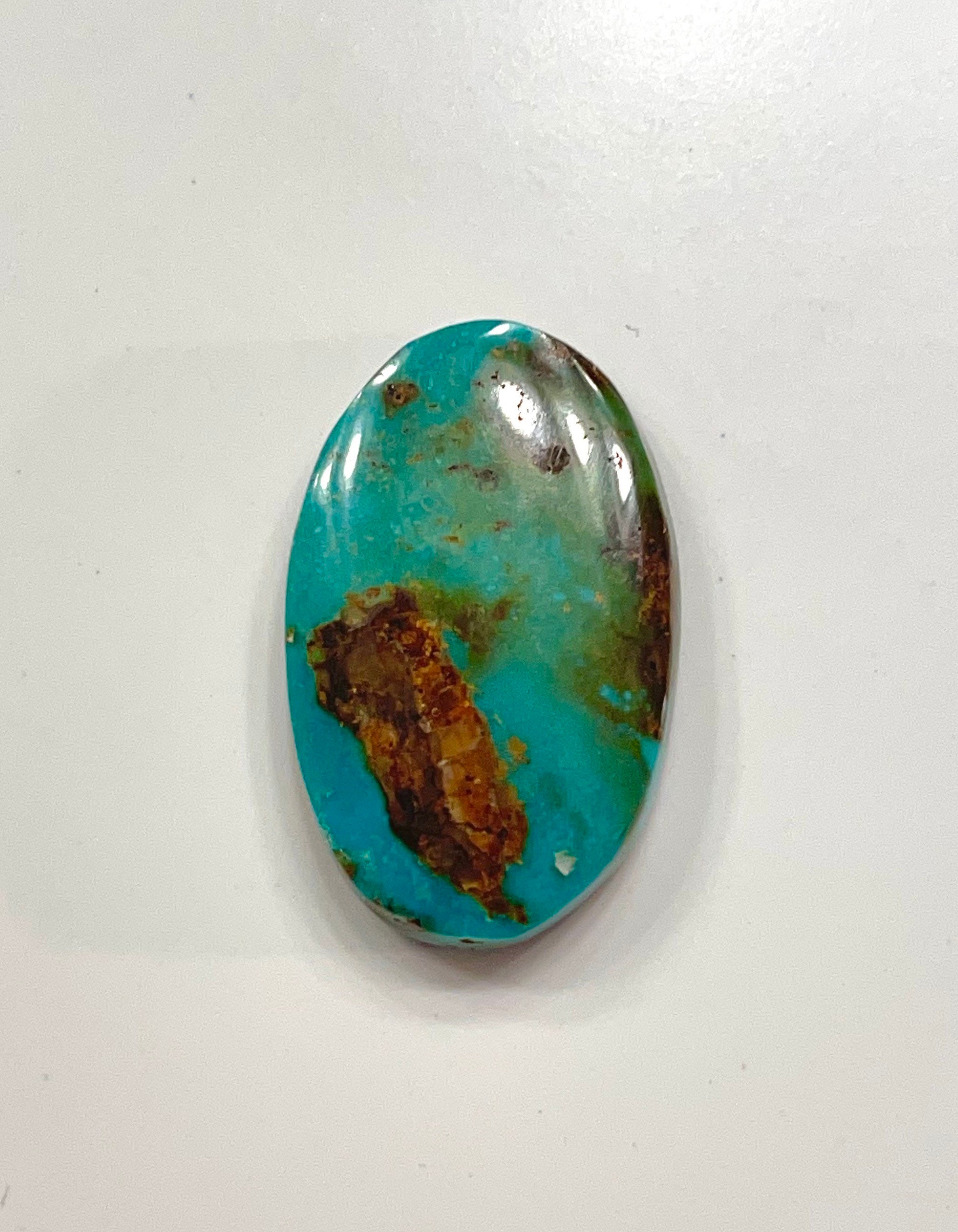 Battle Mountain Blue Gem Turquoise Cabochon Rare Deep Blue Natural High ...