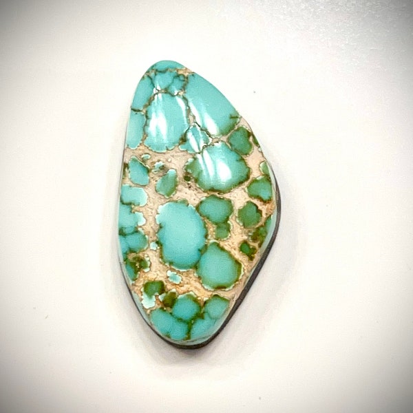 Carico Lake Turquoise Natural Gem Blue and Faustite Green Spiderweb Cabochon 9.6 CTS