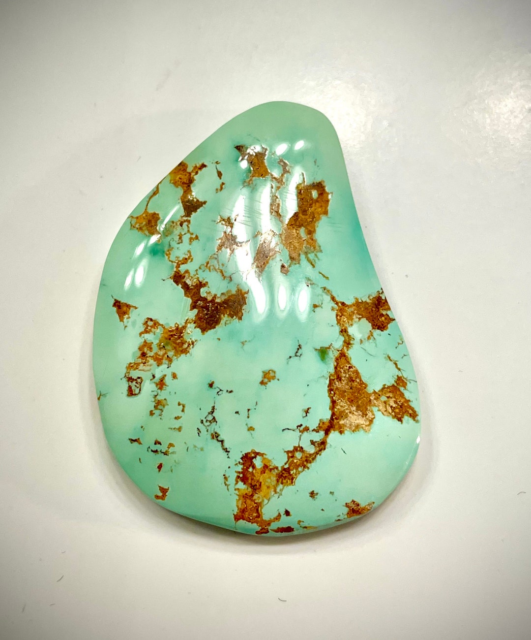 King's Manassa Turquoise Cab Large Natural Green Stone Gem High Grade ...