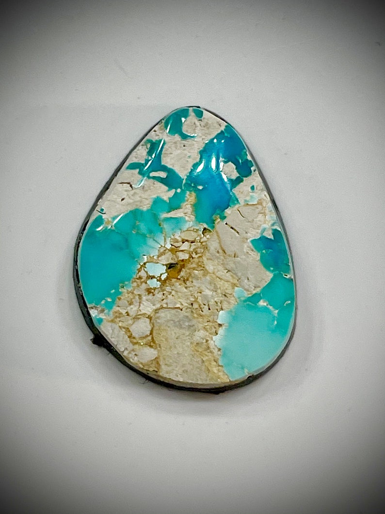 Battle Mountain Blue Gem Turquoise Rare Natural Webbed High Grade Cabochon 7 CTS