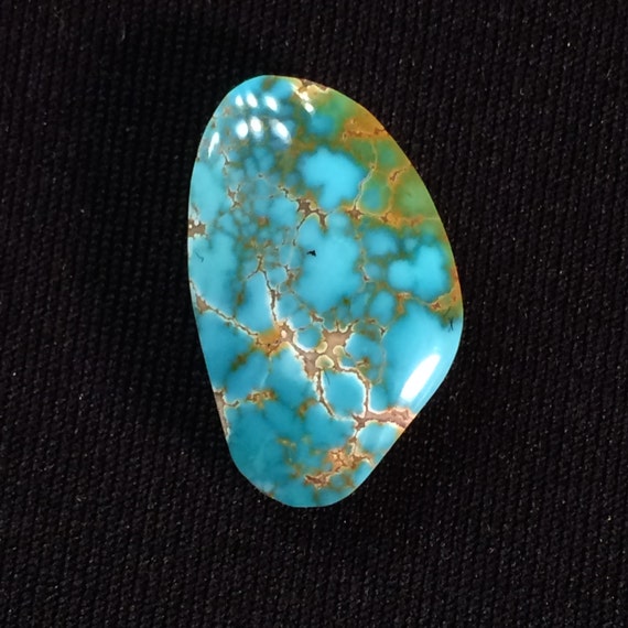 Carico Lake Turquoise Natural Gem Blue Spiderweb Cabochon