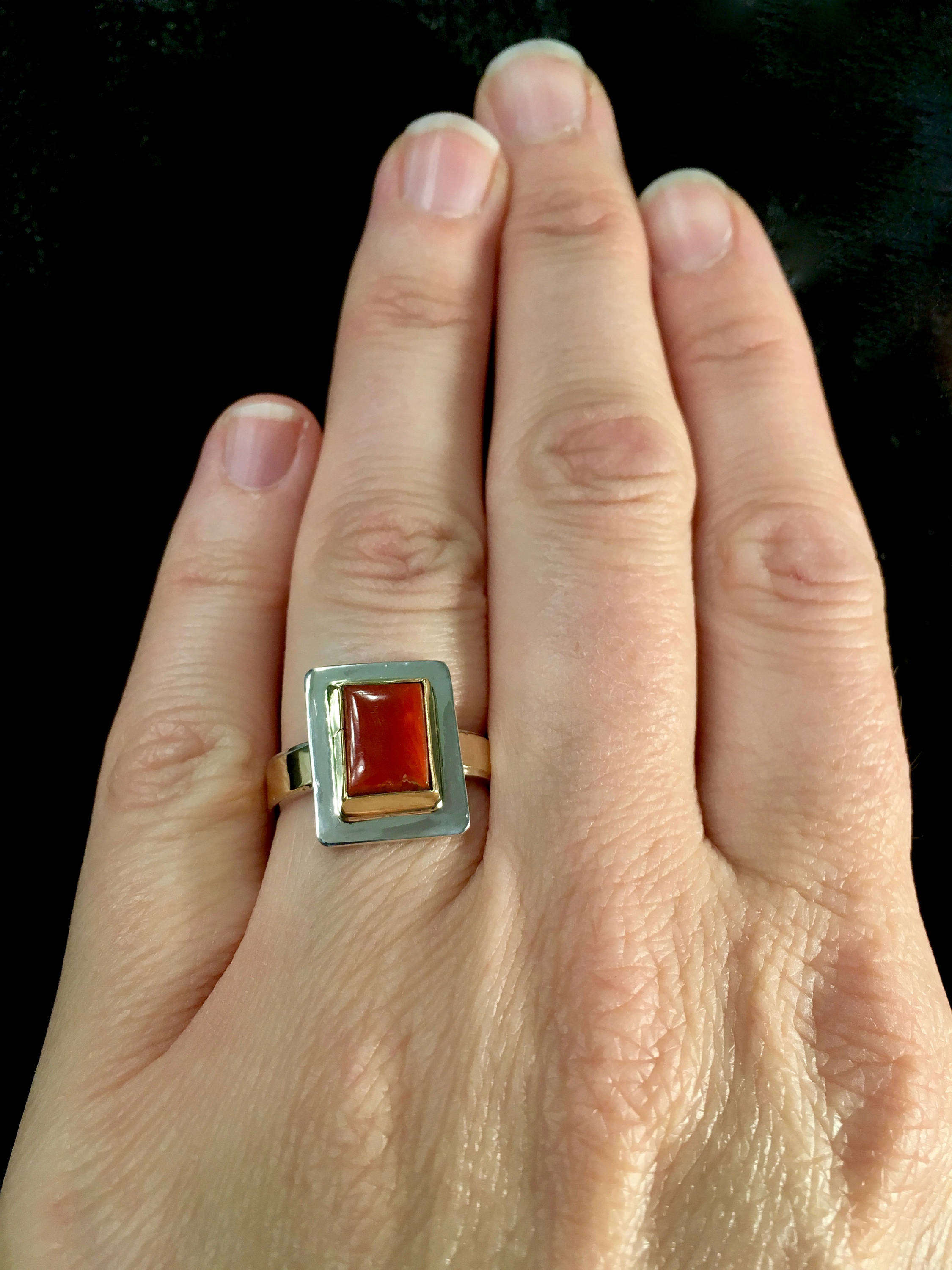 Red Coral Ring Natural Ox Blood Red Mediterranean Cabochon Set - Etsy
