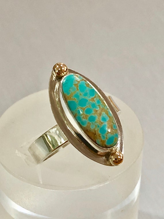 Number Eight Turquoise Ring Natural Gem High Grade