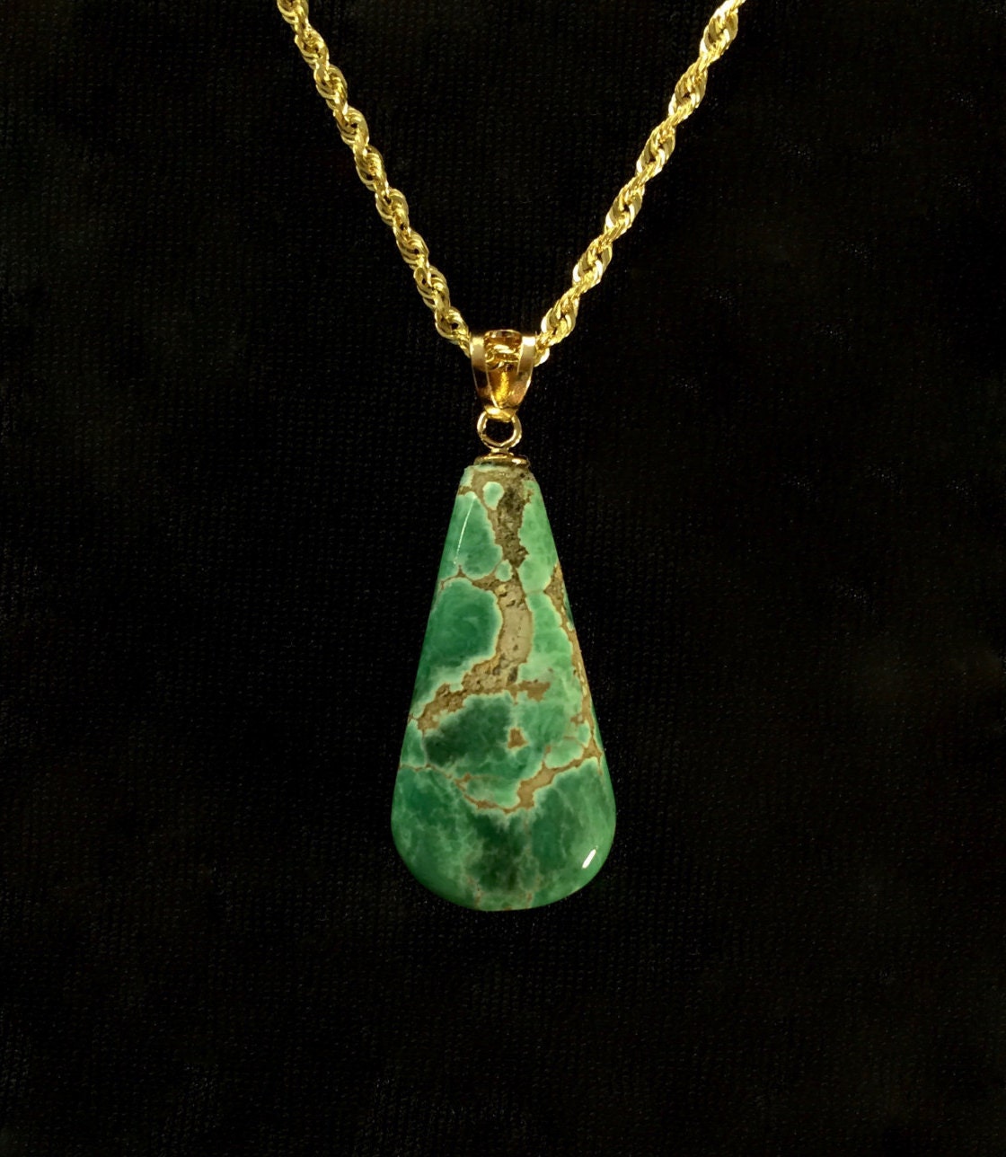 Damele Turquoise Drop Pendant Necklace of Natural Gem High Etsy