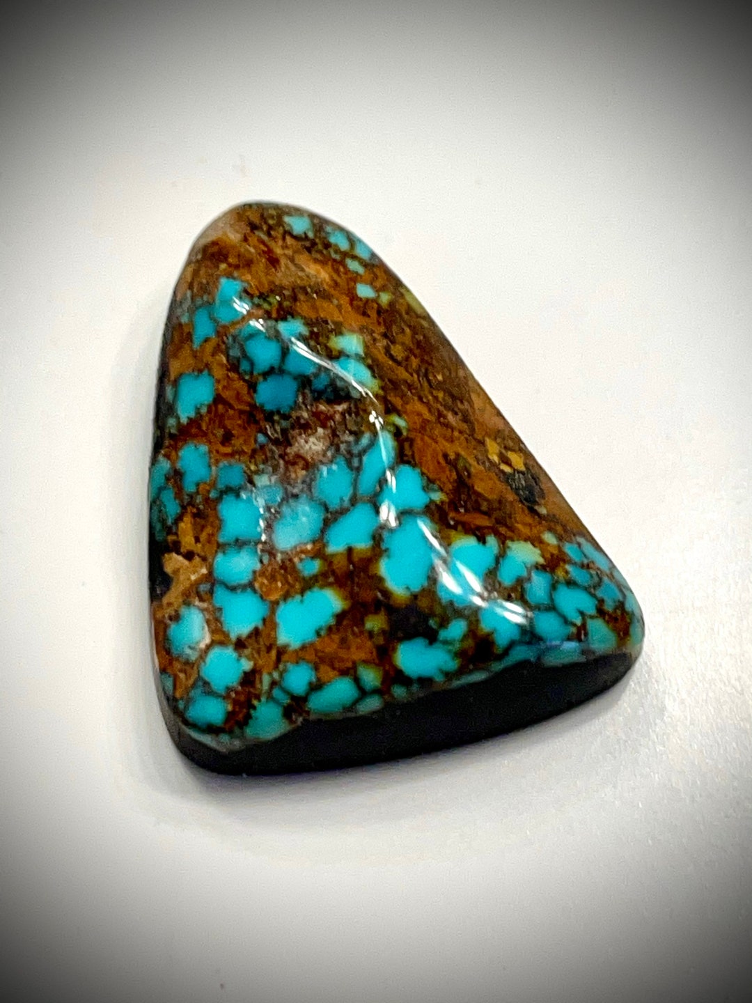 Battle Mountain Turquoise Copper Canyon Mine Rare Natural High Grade  Intense Blue Spiderweb Specimen Cabochon Ct Lander County, Nev 