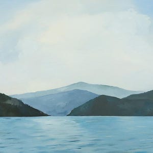 Coeur D&#39;Alene PRINT, Idaho, lake painting, Gozzer Ranch, high quality PRINT