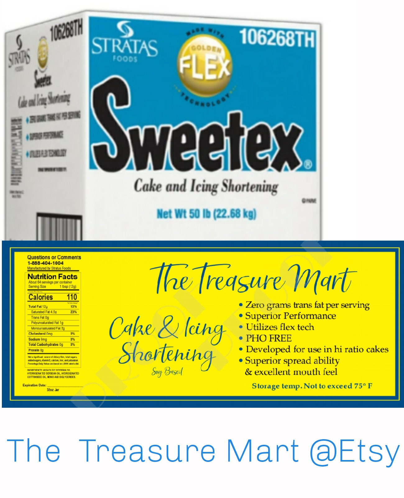 Sweetex Golden Flex Hiratio Cake Icing Shorting 32oz Jar Etsy