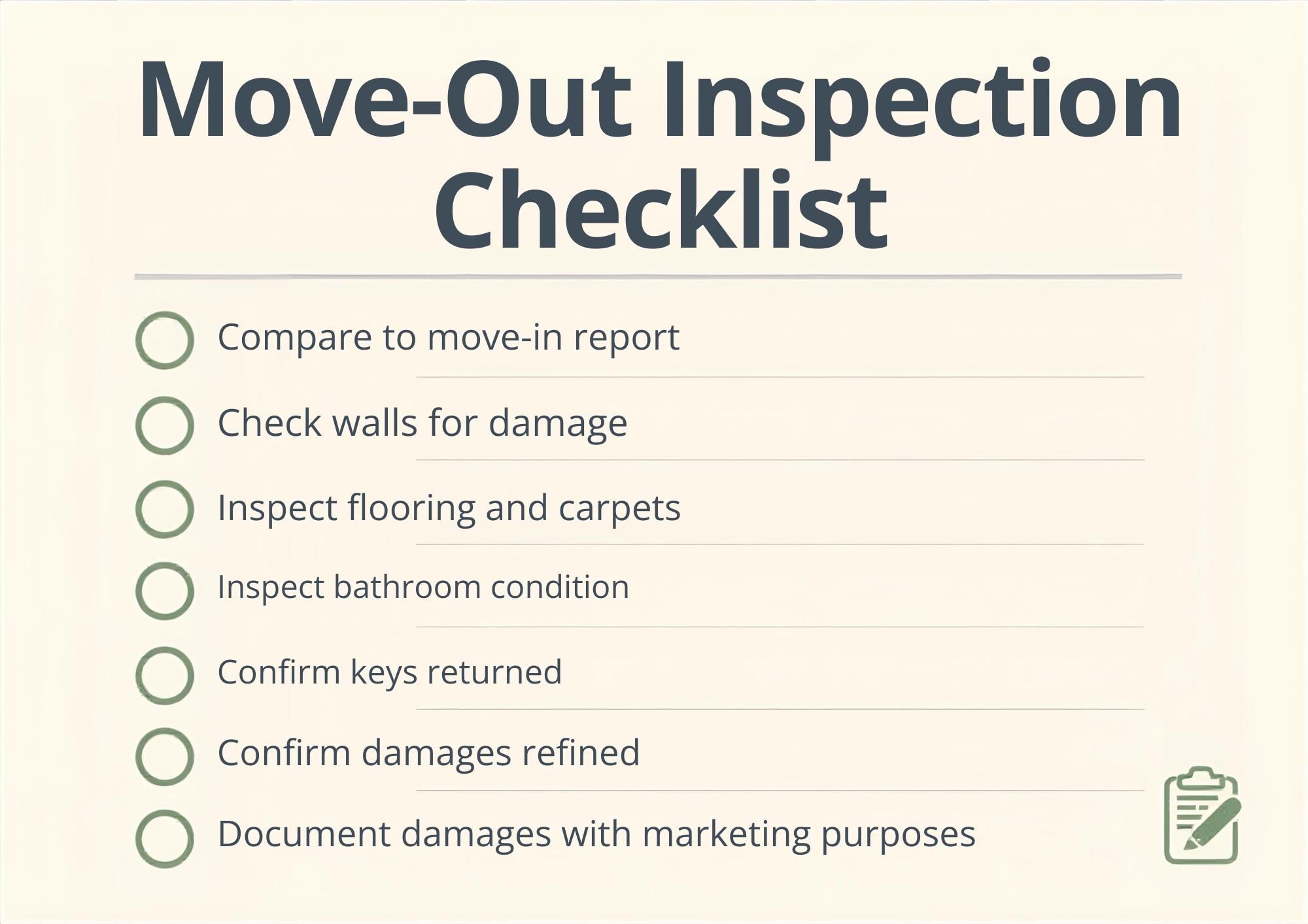 Move-out Inspection Checklist for Landlords | Rental Property Checklist ...