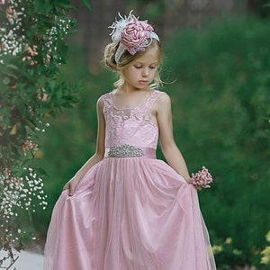 SALE Dusty Rose Flower Girl Dress, Flower Girl Dresses, Girls Dresses ...