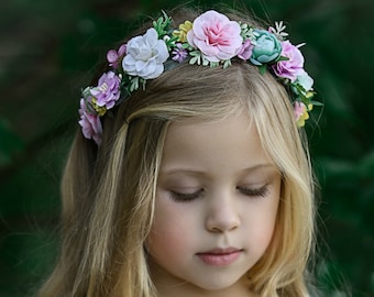 Spring  Flower Crown, Flower Tiara, Floral crown, Flower Halo, Bohemian flower crown, Bridal Crown, Flower girl Crown, Floral Hair Wreath