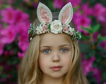 Easter Flower Crown, Flower Girl Headband, Girls Floral Crown, Flower Halo, Flower Headpiece, Boho Wedding, Floral Headband, Flower Wreath
