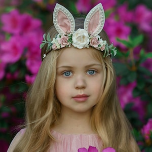 Easter Flower Crown, Flower Girl Headband, Girls Floral Crown, Flower Halo, Flower Headpiece, Boho Wedding, Floral Headband, Flower Wreath