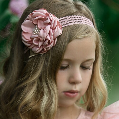 Girls Headbands Flower Feathers Headband Girl Etsy