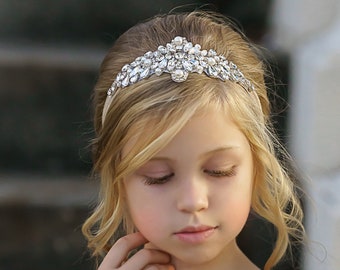 Baby headbands,Baby headband,bridal headband, rhinestone  Gatsby baby girl headband, baptism headband,flower girl headband, Wedding headband