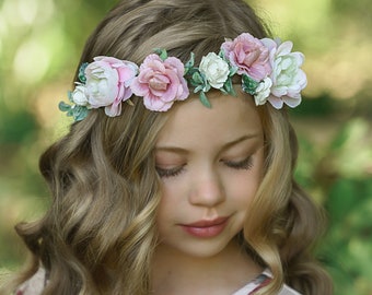 Floral Flower Crown, Bohemian Bridal Hair Wreath
