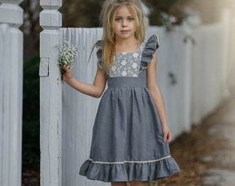 Flower girl dress, lace flower girl dress, girl dress, girls dress, country flower girl dress, rustic flower girl dress, 226