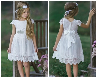 white lace little girl dress