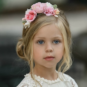 Baby headbands,Baby girl headband, floral nylon headband, flower crown headband, nylon headbands,Newborn headband, Infant Headband,Hair bows