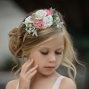Baby headbands,Baby girl headband, floral nylon headband, flower crown headband, nylon headbands,Newborn headband, Infant Headband,Hair bows