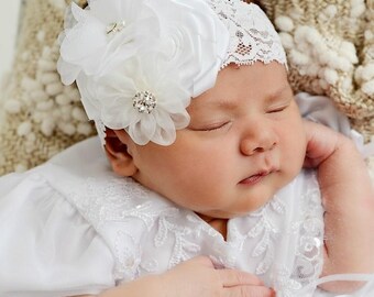 elegant baby christening headband
