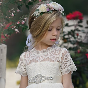 Lace Flower Girl Dress Ivory Rustic Flower Girl Dress - Etsy