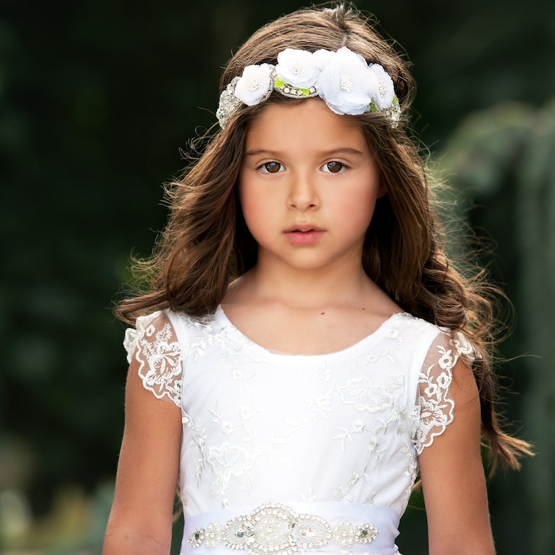 Pink Baby Headband Flower Girl Headband Blush Pink Flower Etsy