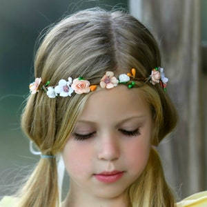 Blush Pink Flower Crown, Flower Tiara, Floral crown, Flower Halo, Bohemian flower crown, Bridal Crown, Flower girl Crown, Floral Hair Wreath
