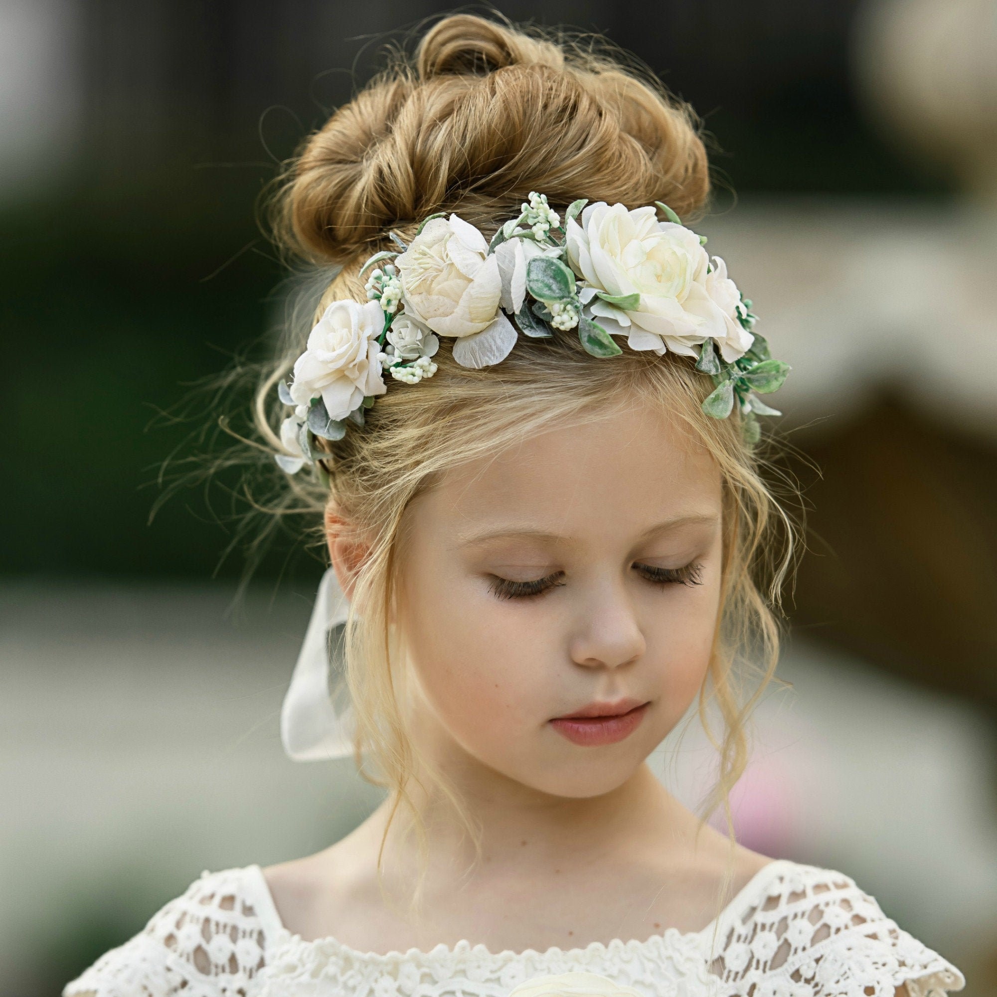 Girls Floral Crown Flower Headband Hairband Wedding Hair Garland Headpiece 