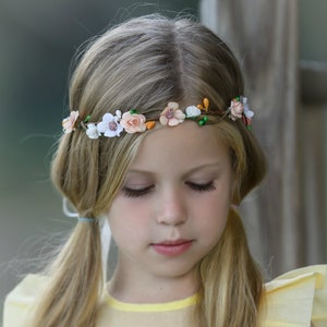 Blush Pink Flower Crown, Flower Tiara, Floral crown, Flower Halo, Bohemian flower crown, Bridal Crown, Flower girl Crown, Floral Hair Wreath
