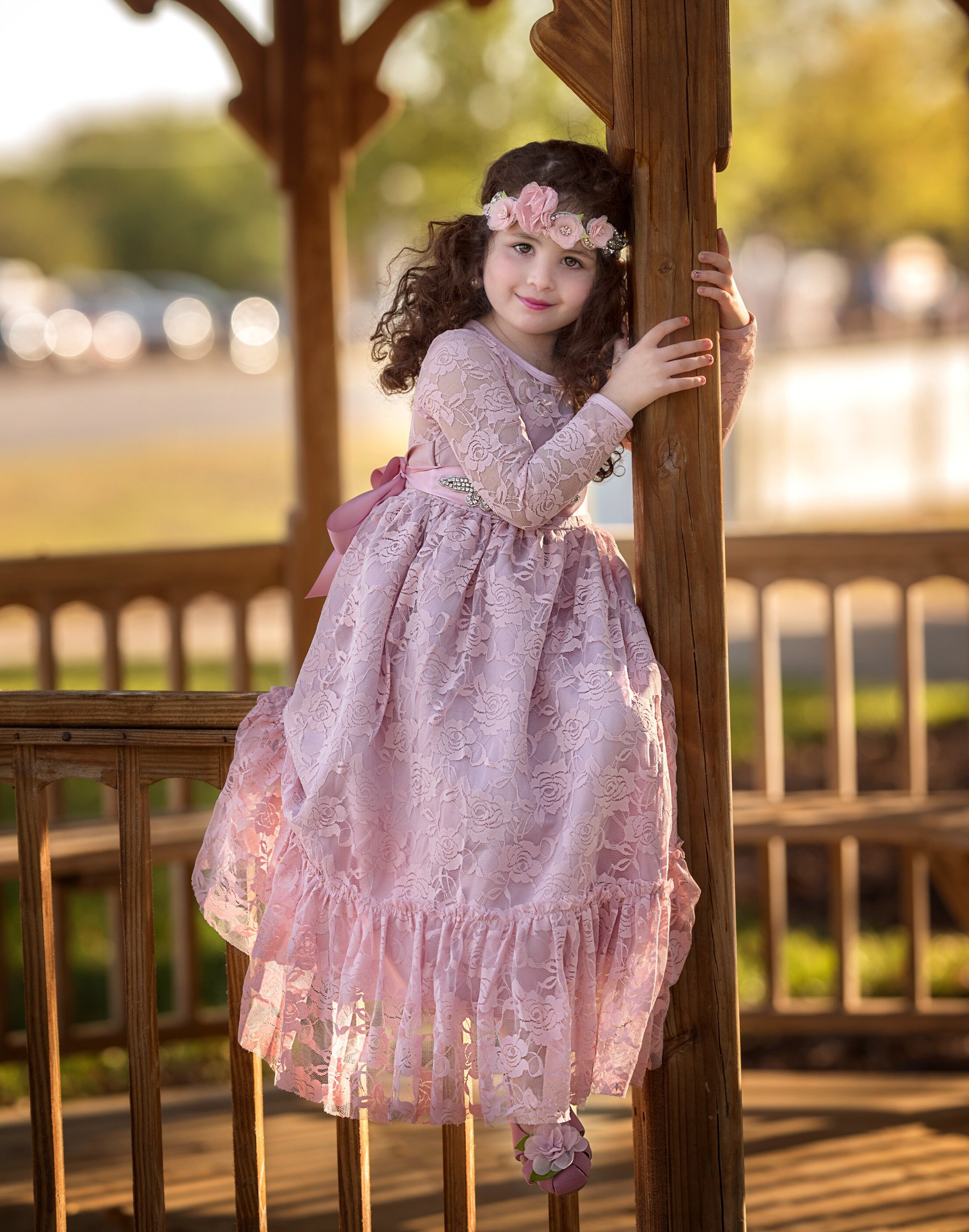 dusty rose lace dress