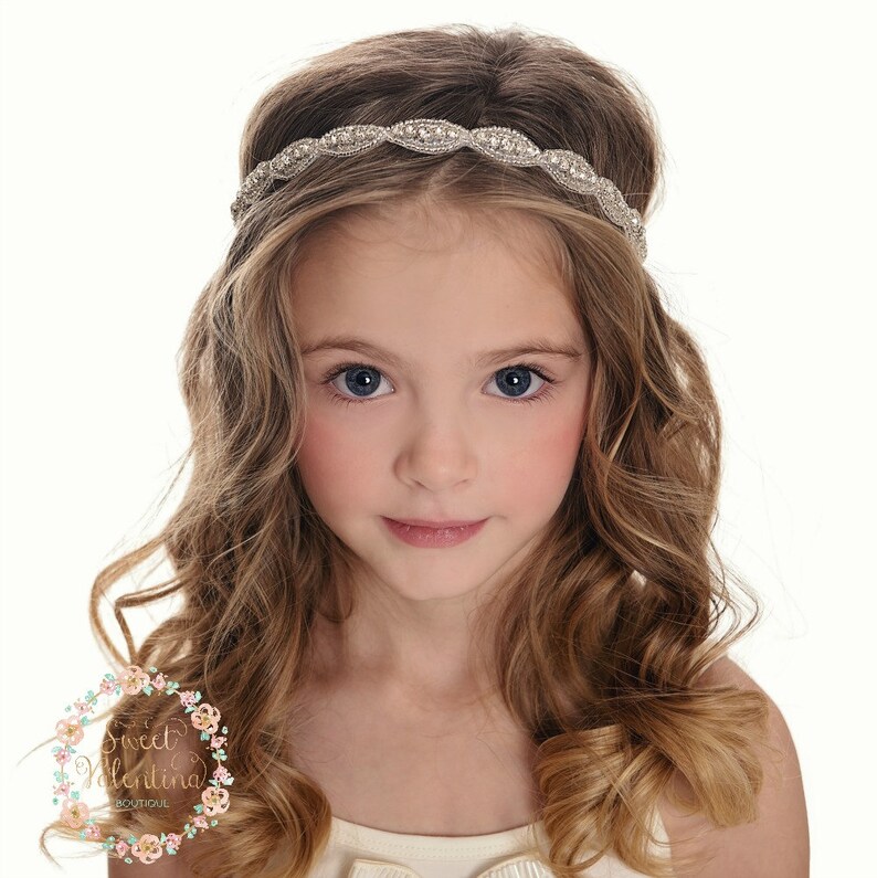 Rhinestone Bridal Headband Wedding Headband Flower Girl Etsy