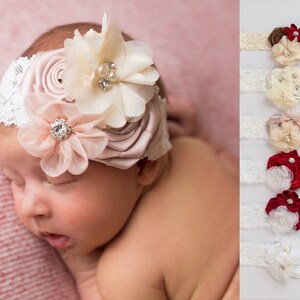 baby headband velvet bow newborn girl big hair bows red turban christmas infant toddler jersey gift cream patterened hairbands hairbows soft shower outfit headwrap box knotted knot band hairband hairwrap  ribbed christening white baptism flower pink
